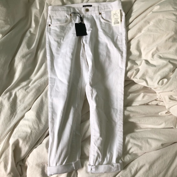 Massimo Dutti Designer White Wash Cuffed Jeans - Picture 4 of 4